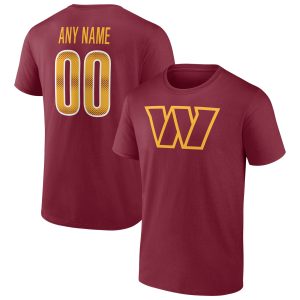 Washington Commanders Mens Shirt Team Authentic Personalized Name & Number T